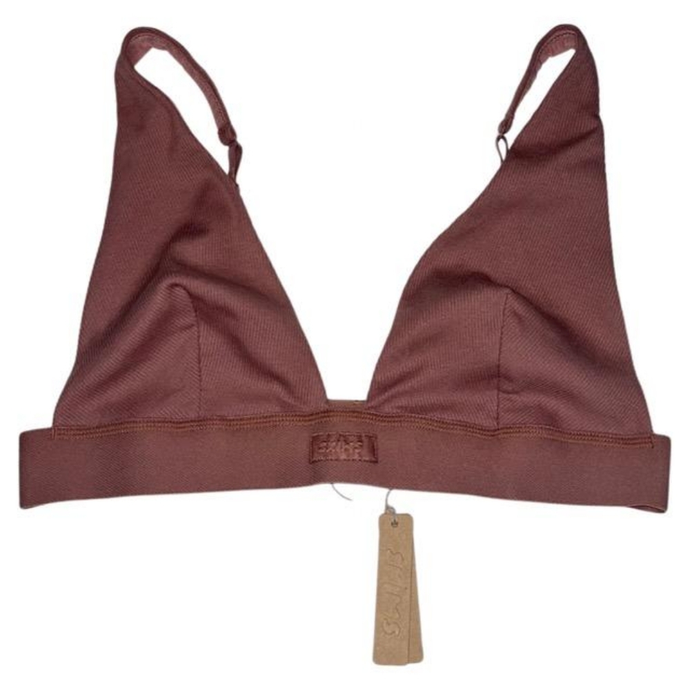 Skims Cotton Plunge Bralette, size XL, Rose Clay - Picture 3 of 11
